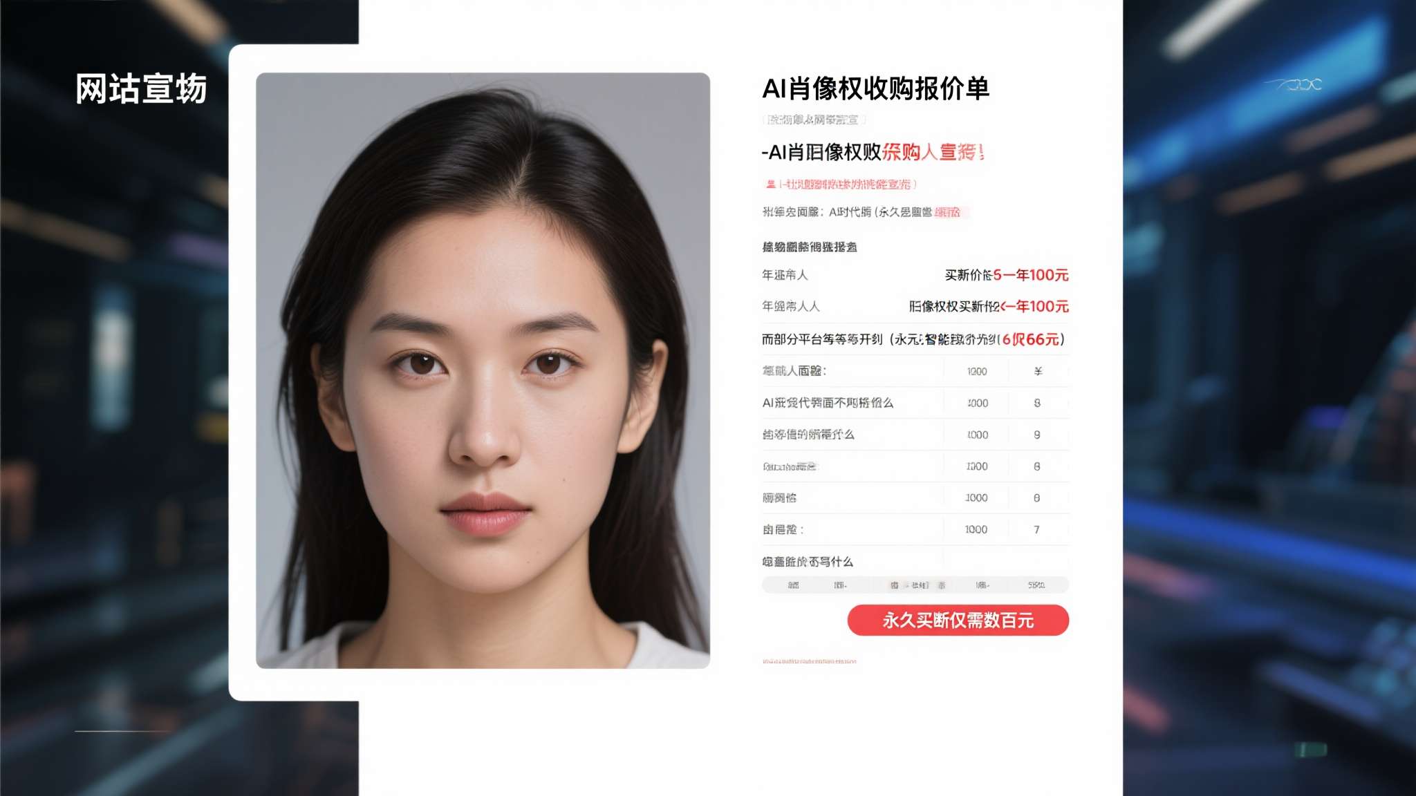 ai生成的人物有肖像权吗 近期,一份在网络上广泛流传的"AI肖像权收购报价单"引发热议。根据这份报价单,普